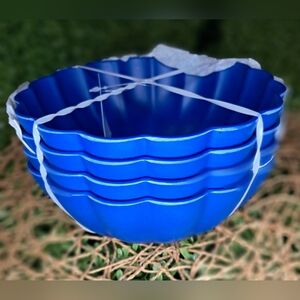 NWT 4Pack Blue Melamine Bowls | Scalloped Speckled 4 Cereal Salad | Hobby Lobby